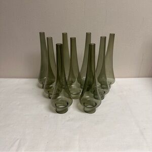 Holmegard Style Smoked Glass Tapered Chandelier Shades Set of 9